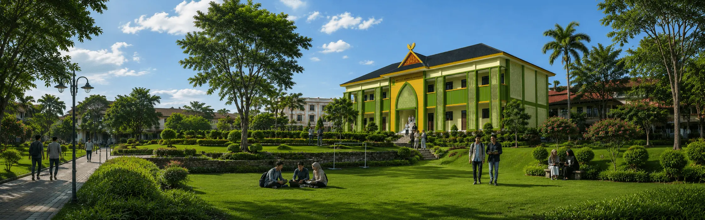 Aktivitas mahasiswa di lingkungan kampus